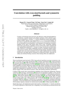 Convolution with even-sized kernels and symmetric padding