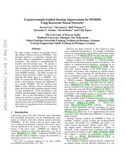 Counterexample-Guided Strategy Improvement for POMDPs Using Recurrent
  Neural Networks