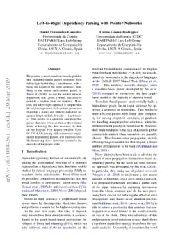 Left-to-Right Dependency Parsing with Pointer Networks