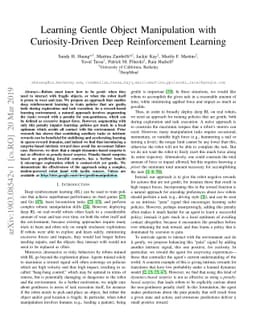 Learning Gentle Object Manipulation with Curiosity-Driven Deep
  Reinforcement Learning