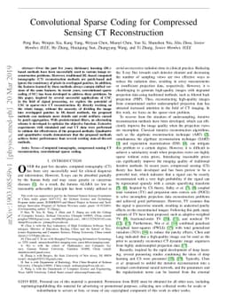 Convolutional Sparse Coding for Compressed Sensing CT Reconstruction