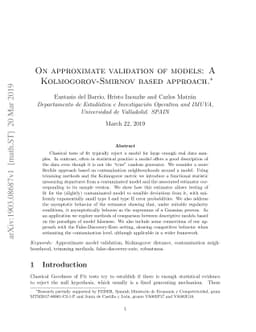 On approximate validation of models: A Kolmogorov-Smirnov based approach