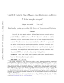Omitted variable bias of Lasso-based inference methods: A finite sample
  analysis