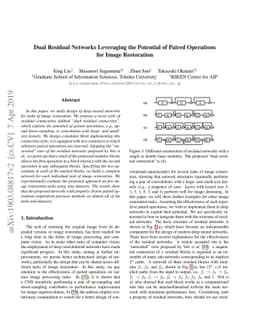 Dual Residual Networks Leveraging the Potential of Paired Operations for
  Image Restoration