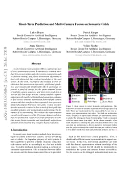 Short-Term Prediction and Multi-Camera Fusion on Semantic Grids