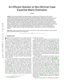 An Efficient Solution to Non-Minimal Case Essential Matrix Estimation