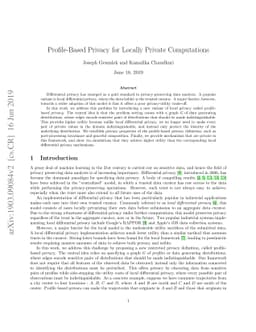Profile-Based Privacy for Locally Private Computations