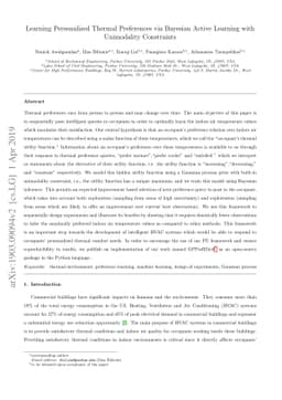 Learning Personalized Thermal Preferences via Bayesian Active Learning
  with Unimodality Constraints
