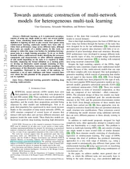 Towards automatic construction of multi-network models for heterogeneous
  multi-task learning