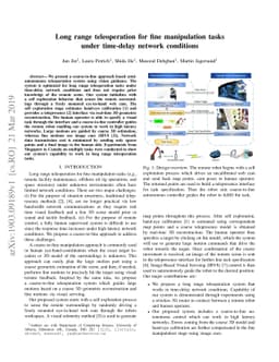 Long range teleoperation for fine manipulation tasks under time-delay
  network conditions
