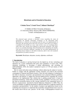 Blockchain and its Potential in Education