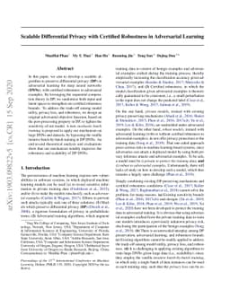 Scalable Differential Privacy with Certified Robustness in Adversarial
  Learning