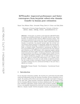 KPTransfer: improved performance and faster convergence from keypoint
  subset-wise domain transfer in human pose estimation
