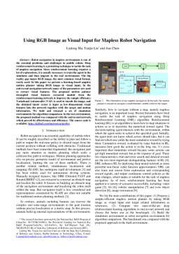 Using RGB Image as Visual Input for Mapless Robot Navigation