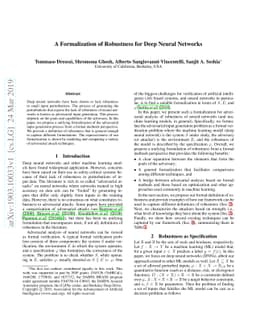 A Formalization of Robustness for Deep Neural Networks