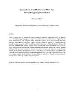 Automated Classification of Histopathology Images Using Transfer
  Learning