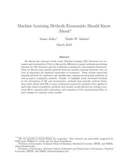 Machine Learning Methods Economists Should Know About