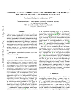 Training Data Independent Image Registration With GANs Using Transfer
  Learning And Segmentation Information