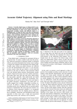 Accurate Global Trajectory Alignment using Poles and Road Markings