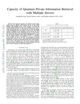 Capacity of Quantum Private Information Retrieval with Multiple Servers