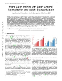Micro-Batch Training with Batch-Channel Normalization and Weight
  Standardization