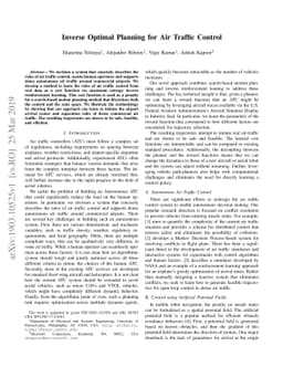 Inverse Optimal Planning for Air Traffic Control