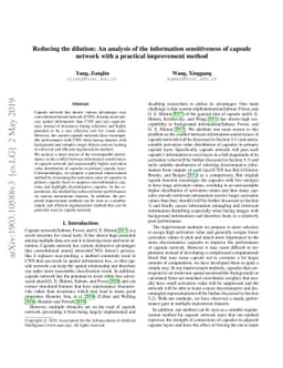 Reducing the dilution: An analysis of the information sensitiveness of
  capsule network with a practical improvement method