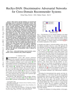 RecSys-DAN: Discriminative Adversarial Networks for Cross-Domain
  Recommender Systems