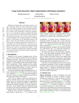 Large-scale interactive object segmentation with human annotators
