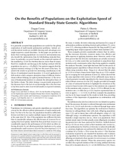 On the Benefits of Populations on the Exploitation Speed of Standard
  Steady-State Genetic Algorithms