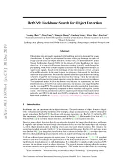 DetNAS: Backbone Search for Object Detection