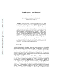 RowHammer and Beyond