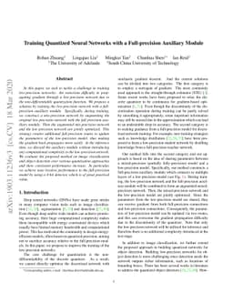Training Quantized Neural Networks with a Full-precision Auxiliary
  Module