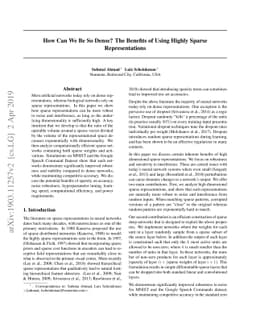 How Can We Be So Dense? The Benefits of Using Highly Sparse
  Representations