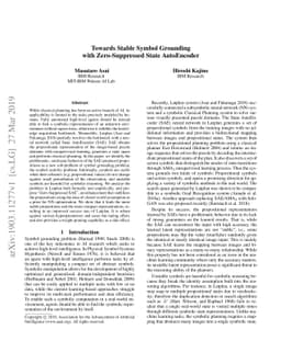 Towards Stable Symbol Grounding with Zero-Suppressed State AutoEncoder