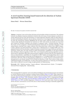 A novel machine learning based framework for detection of Autism
  Spectrum Disorder (ASD)