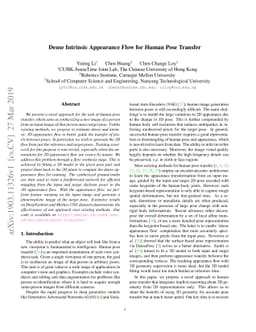 Dense Intrinsic Appearance Flow for Human Pose Transfer