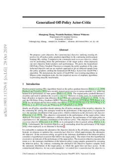 Generalized Off-Policy Actor-Critic