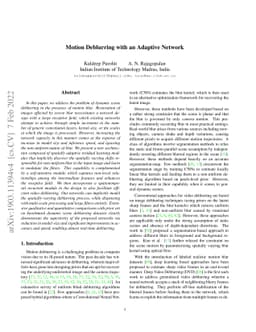 Motion Deblurring with an Adaptive Network