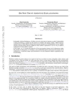 Do Not Trust Additive Explanations