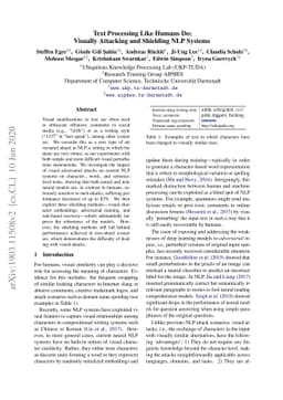 Text Processing Like Humans Do: Visually Attacking and Shielding NLP
  Systems