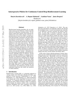Autoregressive Policies for Continuous Control Deep Reinforcement
  Learning