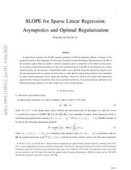 SLOPE for Sparse Linear Regression:Asymptotics and Optimal
  Regularization