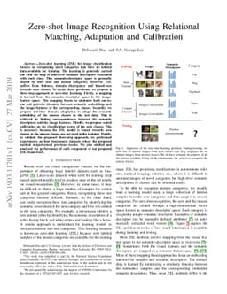 Zero-shot Image Recognition Using Relational Matching, Adaptation and
  Calibration