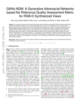 GANs-NQM: A Generative Adversarial Networks based No Reference Quality
  Assessment Metric for RGB-D Synthesized Views