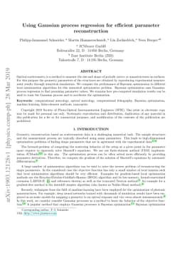 Using Gaussian process regression for efficient parameter reconstruction