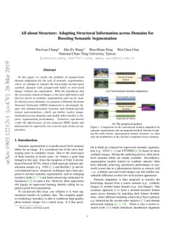All about Structure: Adapting Structural Information across Domains for
  Boosting Semantic Segmentation