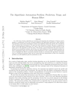 The Algorithmic Automation Problem: Prediction, Triage, and Human Effort