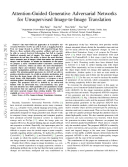 Attention-Guided Generative Adversarial Networks for Unsupervised
  Image-to-Image Translation