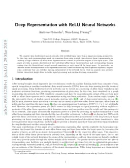 Deep Representation with ReLU Neural Networks